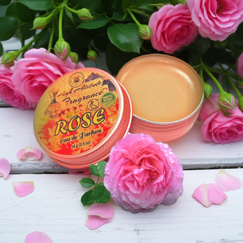 ROSE Perfume - Eau de Parfum - Solid Balm - Aromatherapy Essential Oils (Tea Rose, De Mai, Otto Oil, Rosa Damascena, Centifolia) Natural Fragrance
