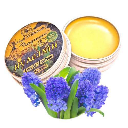 HYACINTH Perfume - Eau de Parfum - Solid Balm - Aromatherapy Essential Oils (Hyacinthus Orientalis, Lilac, Violet, Heliotrope, Bergamot, Ylang) - Natural Fragrance