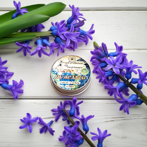 HYACINTH Perfume - Eau de Parfum - Solid Balm - Aromatherapy Essential Oils (Hyacinthus Orientalis, Lilac, Violet, Heliotrope, Bergamot, Ylang) - Natural Fragrance