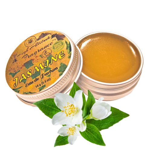 JASMINE Perfume - Eau de Parfum - Solid Balm - Aromatherapy Essential Oils (Jasminum Grandiflofum, Sambac, Gardenia, White Champaca, Magnolia) Natural Fragrance