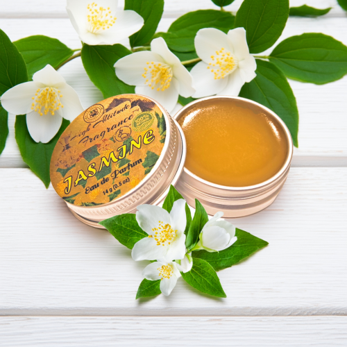 JASMINE Perfume - Eau de Parfum - Solid Balm - Aromatherapy Essential Oils (Jasminum Grandiflofum, Sambac, Gardenia, White Champaca, Magnolia) Natural Fragrance