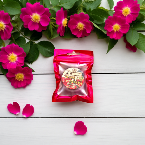 MUSK ROSE Perfume - Eau de Parfum - Solid Balm - Aromatherapy Essential Oils (Rosa Moschata, De Mai, Damascena, White Champaca, Tuberose) Natural Fragrance
