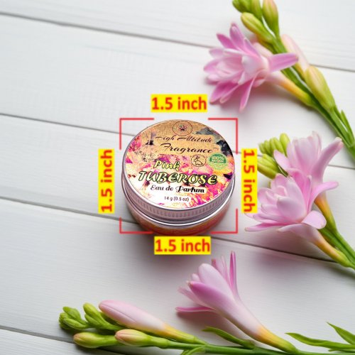 PINK TUBEROSE Perfume - Eau de Parfum - Solid Balm - Aromatherapy Essential Oils (Polianthes Tuberosa, Honeysuckle, Rose, Frangipani, Jasmine, Mandarin, Lily, Green Tea) Natural Fragrance