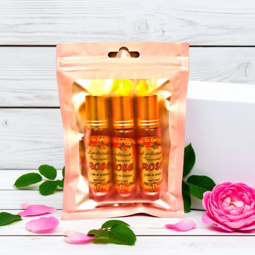 ROSE Perfume Oil - Huile de Parfum (Tea Rose, De Mai, Otto Oil, Rosa Damascena, Centifolia) Natural Fragrance