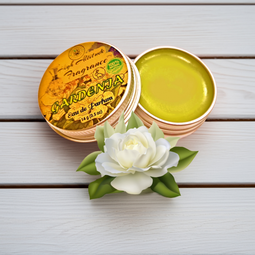 GARDENIA Perfume - Eau de Parfum - Solid Balm - Aromatherapy Essential Oils (Gardenia Grandiflora, Frangipani, Jasmine, Lily, Champaca) - Natural Fragrance