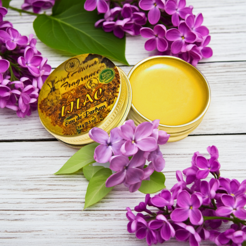 LILAC Perfume - Eau de Parfum - Solid Balm - Aromatherapy Essential Oils (Lilacs, Hyacinth, Orris, Heliotrope, Violet) - Natural Fragrance