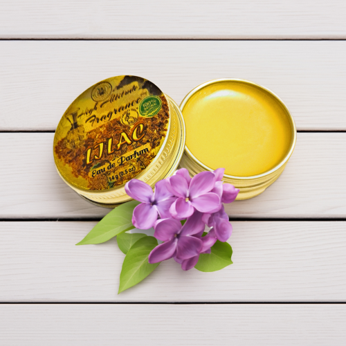 LILAC Perfume - Eau de Parfum - Solid Balm - Aromatherapy Essential Oils (Lilacs, Hyacinth, Orris, Heliotrope, Violet) - Natural Fragrance