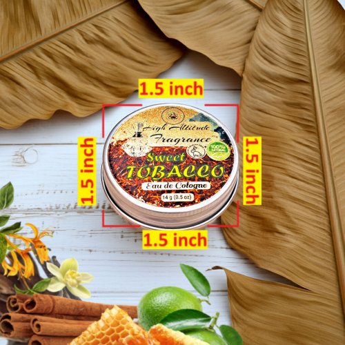 SWEET TOBACCO Cologne - Eau de Cologne - Solid Balm - Aromatherapy Essential Oils (Nicotiana Tabacum, Honeysuckle, Bergamot, Labdanum, Cinnamon, Vanilla, Orris, Oud) - Natural Fragrance