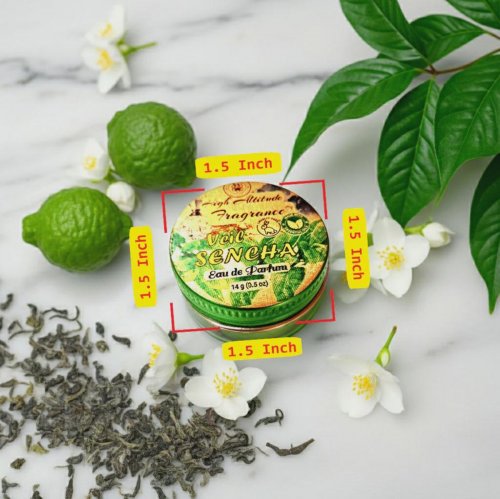SENCHA VEIL Green Tea Solid Perfume – Natural Botanical Fragrance, Bergamot &amp; Jasmine